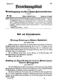 Verordnungsblatt für die Verwaltungszweige des österreichischen Handelsministeriums 18550810 Seite: 1