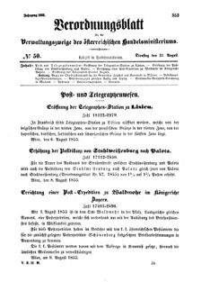 Verordnungsblatt für die Verwaltungszweige des österreichischen Handelsministeriums 18550821 Seite: 1