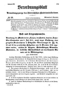 Verordnungsblatt für die Verwaltungszweige des österreichischen Handelsministeriums 18550905 Seite: 1