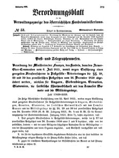 Verordnungsblatt für die Verwaltungszweige des österreichischen Handelsministeriums 18550905 Seite: 11