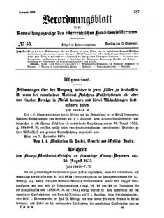 Verordnungsblatt für die Verwaltungszweige des österreichischen Handelsministeriums 18550915 Seite: 1