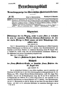 Verordnungsblatt für die Verwaltungszweige des österreichischen Handelsministeriums 18550915 Seite: 7