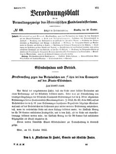 Verordnungsblatt für die Verwaltungszweige des österreichischen Handelsministeriums 18551020 Seite: 1