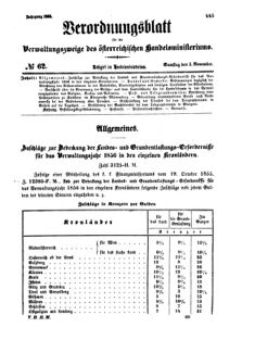 Verordnungsblatt für die Verwaltungszweige des österreichischen Handelsministeriums 18551103 Seite: 1