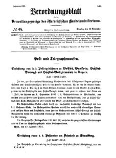 Verordnungsblatt für die Verwaltungszweige des österreichischen Handelsministeriums 18551110 Seite: 23