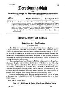 Verordnungsblatt für die Verwaltungszweige des österreichischen Handelsministeriums 18560124 Seite: 1