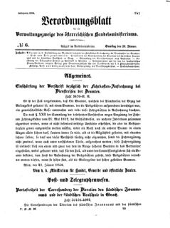 Verordnungsblatt für die Verwaltungszweige des österreichischen Handelsministeriums 18560126 Seite: 1