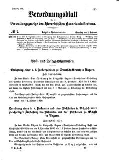 Verordnungsblatt für die Verwaltungszweige des österreichischen Handelsministeriums 18560202 Seite: 1