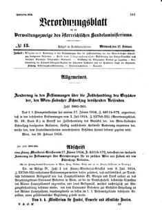 Verordnungsblatt für die Verwaltungszweige des österreichischen Handelsministeriums 18560227 Seite: 1