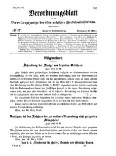 Verordnungsblatt für die Verwaltungszweige des österreichischen Handelsministeriums 18560318 Seite: 1