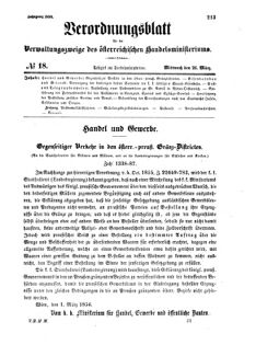 Verordnungsblatt für die Verwaltungszweige des österreichischen Handelsministeriums 18560326 Seite: 1