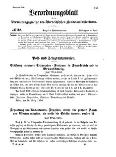 Verordnungsblatt für die Verwaltungszweige des österreichischen Handelsministeriums 18560411 Seite: 1