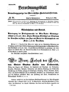 Verordnungsblatt für die Verwaltungszweige des österreichischen Handelsministeriums 18560516 Seite: 1