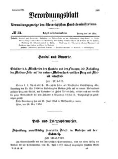 Verordnungsblatt für die Verwaltungszweige des österreichischen Handelsministeriums 18560530 Seite: 1