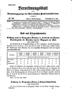 Verordnungsblatt für die Verwaltungszweige des österreichischen Handelsministeriums 18560703 Seite: 1