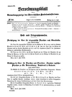 Verordnungsblatt für die Verwaltungszweige des österreichischen Handelsministeriums 18560711 Seite: 1