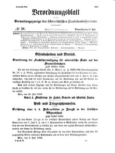 Verordnungsblatt für die Verwaltungszweige des österreichischen Handelsministeriums 18560717 Seite: 1