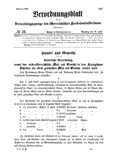 Verordnungsblatt für die Verwaltungszweige des österreichischen Handelsministeriums 18560719 Seite: 1