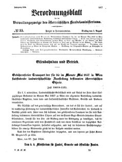 Verordnungsblatt für die Verwaltungszweige des österreichischen Handelsministeriums 18560805 Seite: 1