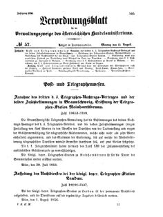 Verordnungsblatt für die Verwaltungszweige des österreichischen Handelsministeriums 18560811 Seite: 1