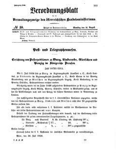 Verordnungsblatt für die Verwaltungszweige des österreichischen Handelsministeriums 18560816 Seite: 1