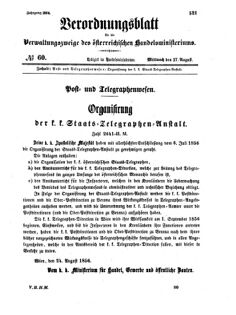 Verordnungsblatt für die Verwaltungszweige des österreichischen Handelsministeriums 18560827 Seite: 1