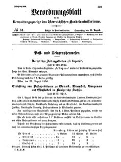 Verordnungsblatt für die Verwaltungszweige des österreichischen Handelsministeriums 18560828 Seite: 1