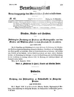 Verordnungsblatt für die Verwaltungszweige des österreichischen Handelsministeriums 18560916 Seite: 1