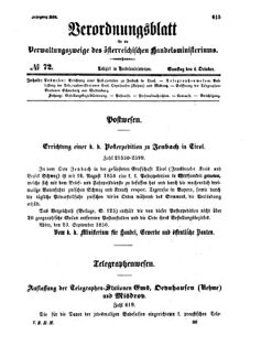 Verordnungsblatt für die Verwaltungszweige des österreichischen Handelsministeriums 18561004 Seite: 1