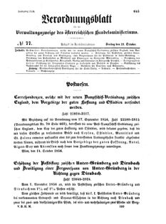 Verordnungsblatt für die Verwaltungszweige des österreichischen Handelsministeriums 18561024 Seite: 1