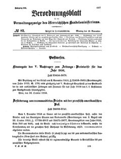 Verordnungsblatt für die Verwaltungszweige des österreichischen Handelsministeriums 18561110 Seite: 1