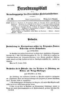 Verordnungsblatt für die Verwaltungszweige des österreichischen Handelsministeriums 18561114 Seite: 1