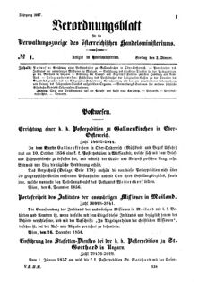 Verordnungsblatt für die Verwaltungszweige des österreichischen Handelsministeriums 18570102 Seite: 1