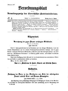 Verordnungsblatt für die Verwaltungszweige des österreichischen Handelsministeriums 18570123 Seite: 1