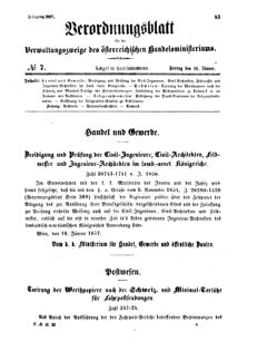 Verordnungsblatt für die Verwaltungszweige des österreichischen Handelsministeriums 18570130 Seite: 1