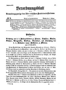 Verordnungsblatt für die Verwaltungszweige des österreichischen Handelsministeriums 18570209 Seite: 1