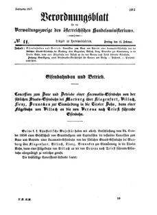 Verordnungsblatt für die Verwaltungszweige des österreichischen Handelsministeriums 18570213 Seite: 1