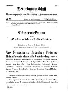 Verordnungsblatt für die Verwaltungszweige des österreichischen Handelsministeriums 18570224 Seite: 1