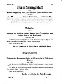 Verordnungsblatt für die Verwaltungszweige des österreichischen Handelsministeriums 18570328 Seite: 1