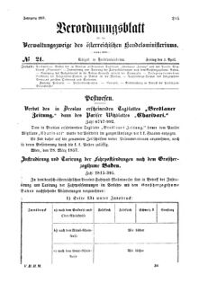 Verordnungsblatt für die Verwaltungszweige des österreichischen Handelsministeriums 18570403 Seite: 1