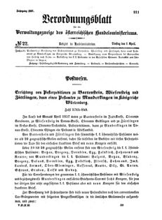 Verordnungsblatt für die Verwaltungszweige des österreichischen Handelsministeriums 18570407 Seite: 1