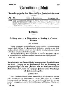 Verordnungsblatt für die Verwaltungszweige des österreichischen Handelsministeriums 18570515 Seite: 1