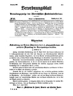 Verordnungsblatt für die Verwaltungszweige des österreichischen Handelsministeriums 18570711 Seite: 1