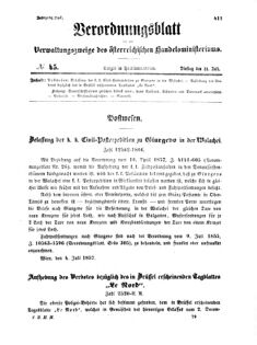 Verordnungsblatt für die Verwaltungszweige des österreichischen Handelsministeriums 18570721 Seite: 1