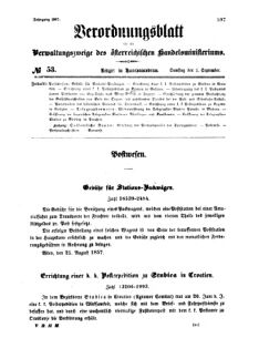 Verordnungsblatt für die Verwaltungszweige des österreichischen Handelsministeriums 18570905 Seite: 1