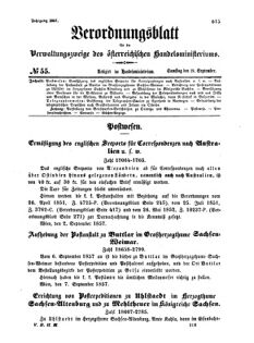 Verordnungsblatt für die Verwaltungszweige des österreichischen Handelsministeriums 18570919 Seite: 1