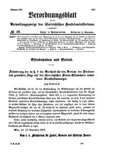 Verordnungsblatt für die Verwaltungszweige des österreichischen Handelsministeriums 18570925 Seite: 1