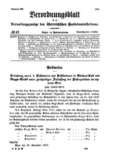 Verordnungsblatt für die Verwaltungszweige des österreichischen Handelsministeriums 18571001 Seite: 1