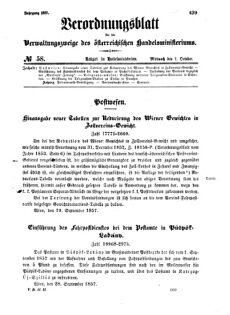 Verordnungsblatt für die Verwaltungszweige des österreichischen Handelsministeriums 18571007 Seite: 1