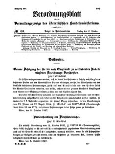 Verordnungsblatt für die Verwaltungszweige des österreichischen Handelsministeriums 18571027 Seite: 1